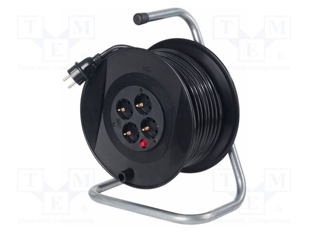 Extension lead; 3G1.5mm2; reel,with brake,rolled; Sockets: 4