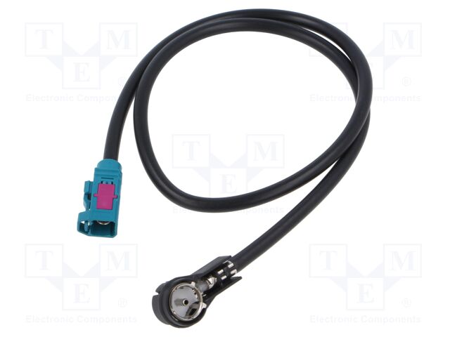 Cable; Fakra socket,ISO plug angled; black; angled,straight