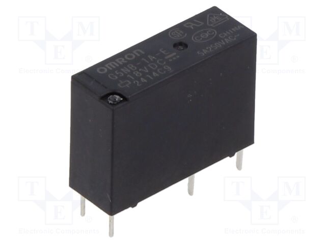 Relay: electromagnetic; SPST-NO; Ucoil: 18VDC; Icontacts max: 5A