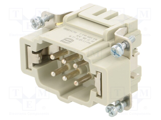 Connector: HDC; contact insert; male; Han® B,Han® ES; PIN: 6; 6+PE