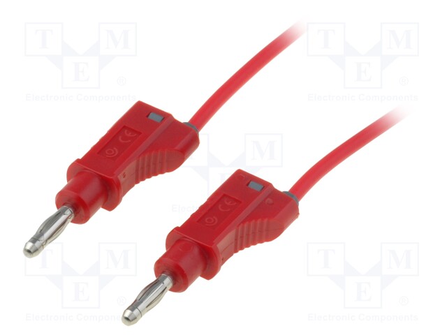 Test lead; 1.5m; red; 12A; 70VDC; Cond.cross sec: 0.75mm2; 33VAC