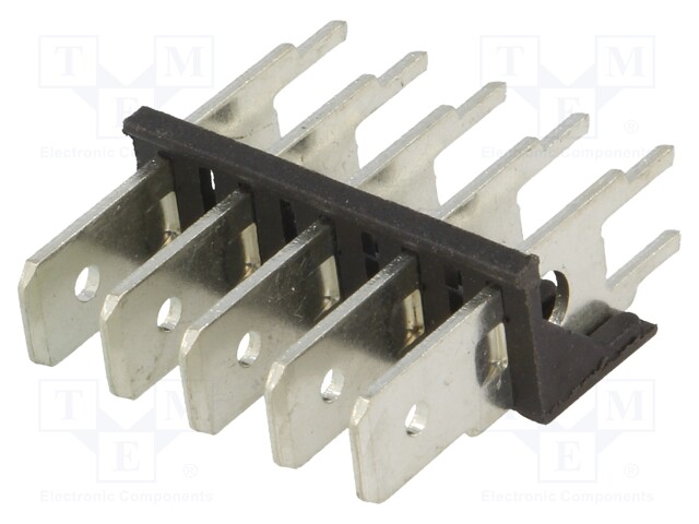 Terminal: spade terminal strip; 6.3mm; 0.8mm; THT; steel; tinned