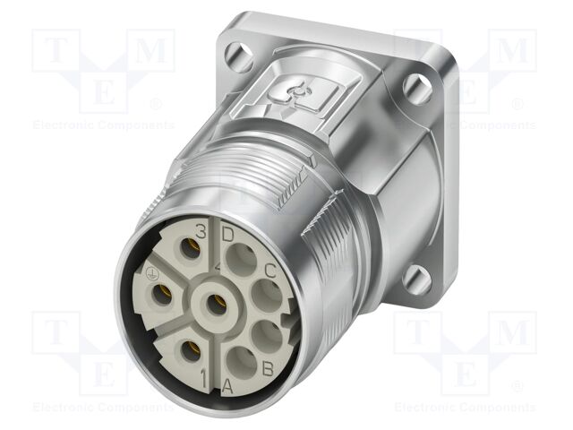 Connector: M23; socket; PIN: 8(4+4); crimped; straight; IP68; 9A,30A