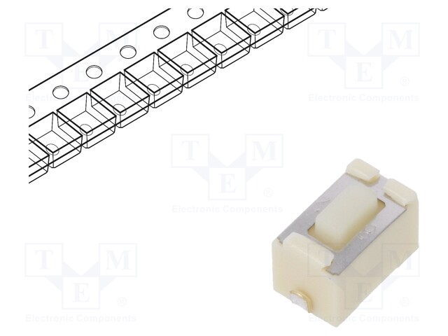 Microswitch TACT; SPST; Pos: 2; 0.05A/12VDC; SMT; none; 1.6N; 4.3mm