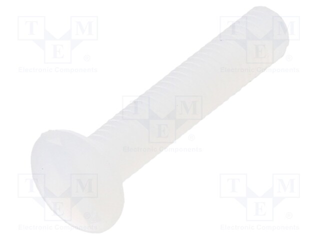 Screw; M3x16; 0.5; Head: countersunk; slotted; 1mm; polyamide