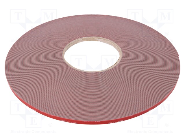 Tape: fixing; W: 6mm; L: 33m; D: 1.1mm; acrylic; grey; max.230°C