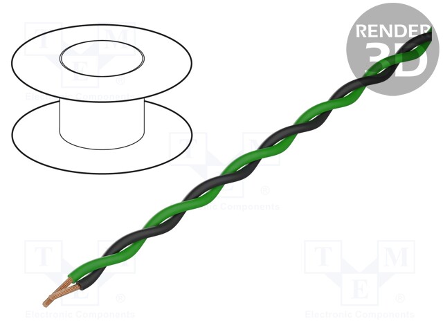 Wire: assembly; Core: stranded; 2x1.4mm; -20÷70°C; Package: 100m
