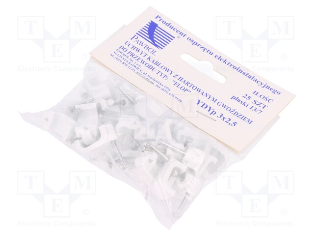 Holder; white; Application: YDYp 3x2,5,for flat cable; 25pcs.