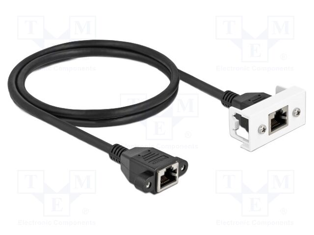 Easy 45; RJ45 socket,both sides; on panel,in housing,push-in