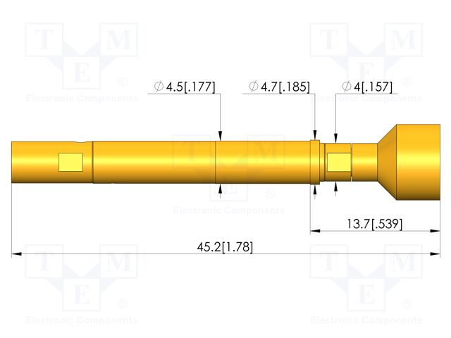 Test needle; plug-in