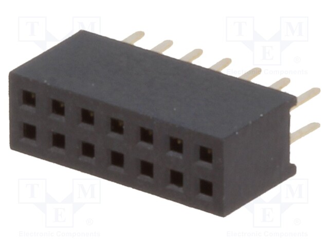 Socket; pin strips; female; PIN: 14; straight; 1.27mm; THT; 2x7; 1A