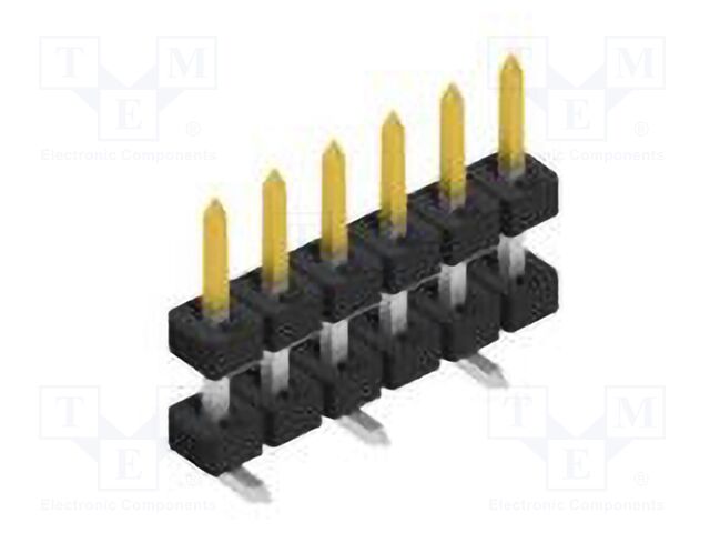 Connector: pin strips; pin header; male; PIN: 6; 2mm; SMT; 1x6; 100V