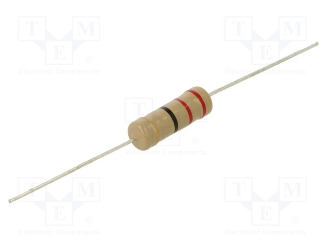 Resistor: carbon film; THT; 22Ω; 2W; ±5%; Ø6.5x17.5mm; axial