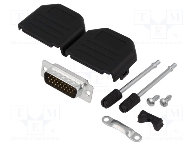 D-Sub HD; PIN: 26; plug; male; soldering; for cable