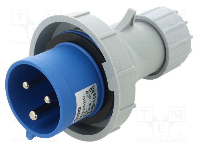 Connector: AC supply; plug; male; 32A; IEC 60309; IP67; PIN: 3E-12