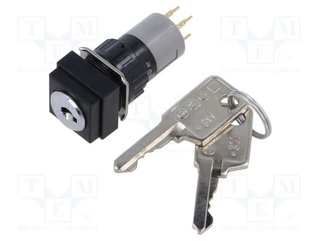 Switch: rotary with key; 16mm; Stabl.pos: 2; NC + NO; Pos: 2; 51