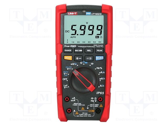 Digital multimeter; LCD (6000),bargraph,with a backlit; 0÷40°C