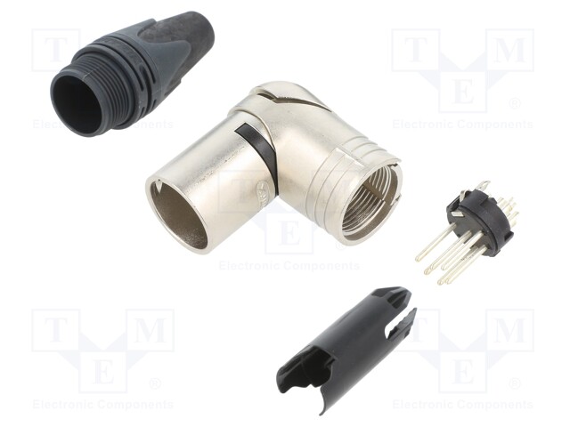 R/A CABLE CON. MALE 6POLE