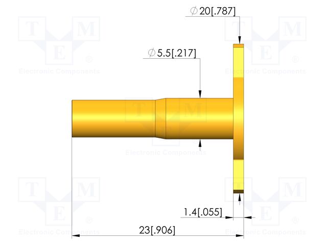 Test probe socket; gold-plated; Flange height: 0.4mm