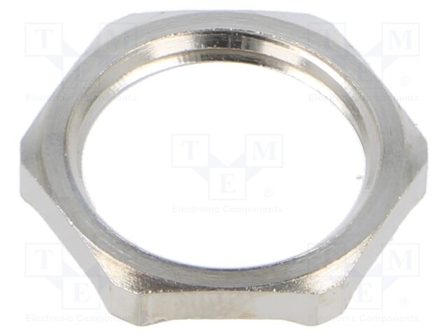 Nut; with earthing; M20; brass; 24mm; Thread: metric; Pitch: 1.5