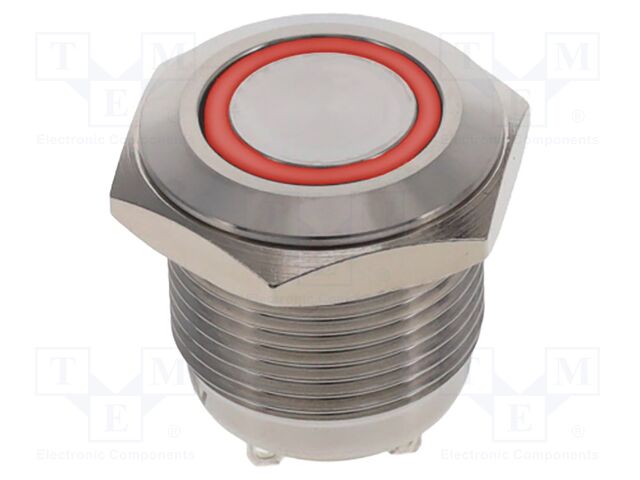 Switch: vandal resistant; IP65; Illumin: LED,ring; red/green; PV6