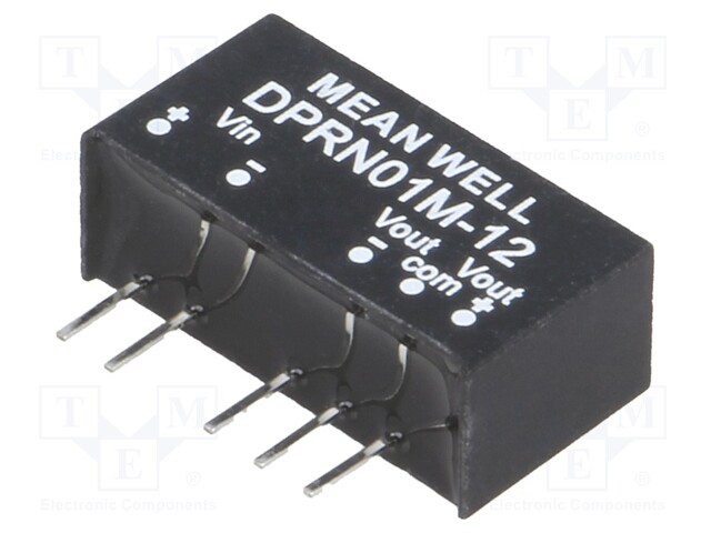 Converter: DC/DC; 1W; Uin: 11.4÷13.2V; Uout: 12VDC; Uout2: -12VDC