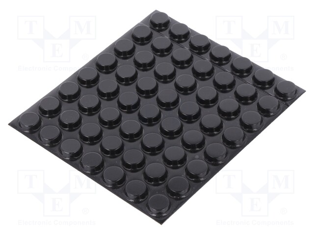 Self-adhesive foot; H: 3.6mm; black; polyurethane; Dim: Ø12.7mm