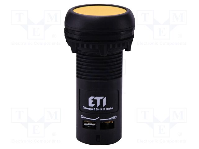 Switch: push-button; 22mm; NC + NO; yellow; IP65; flat; E; Pos: 2