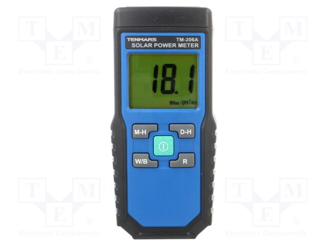 Light meter; LCD (2000); 1999W/m2; 132x60x38mm; 250g