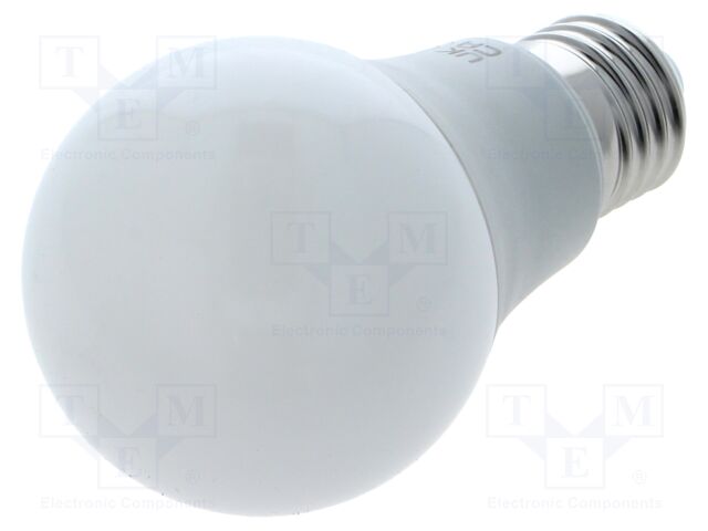 LED lamp; neutral white; E27; 230VAC; 720lm; 8W; 180°; 4000K