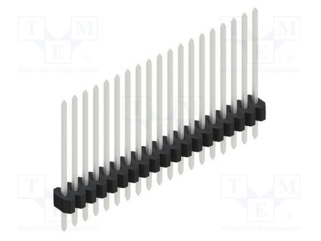 Connector: pin strips; pin header; male; PIN: 19; 1.27mm; THT; 1x19