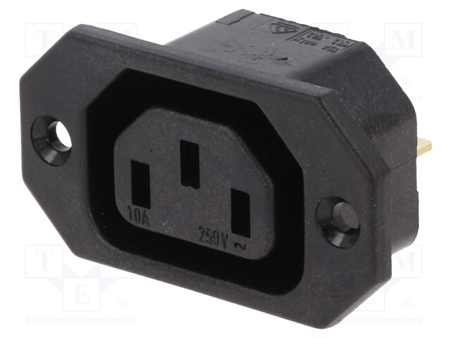 Connector: AC supply; socket; female; 10A; 250VAC; IEC 60320