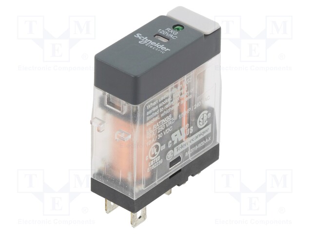Power Relay, SPDT, 120 VAC, 10 A, Zelio RXG Series, Socket