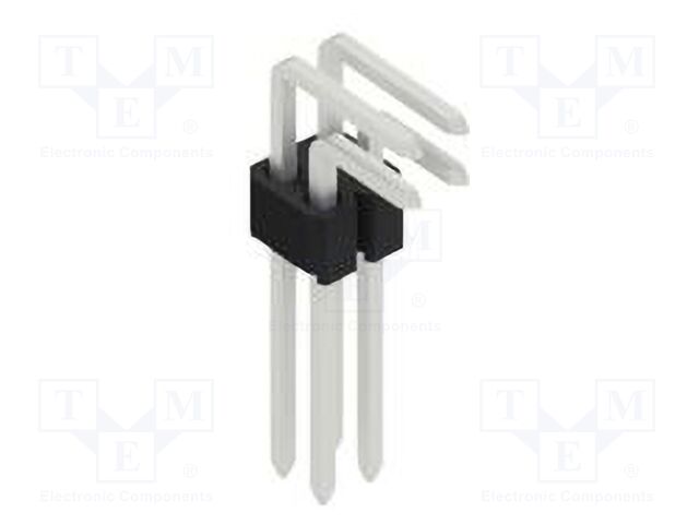 Connector: pin strips; pin header; male; PIN: 4; 1.27mm; THT; 2x2