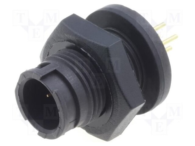 Connector: circular; Series: EN2; socket; male; THT; PIN: 4; 5A; IP68