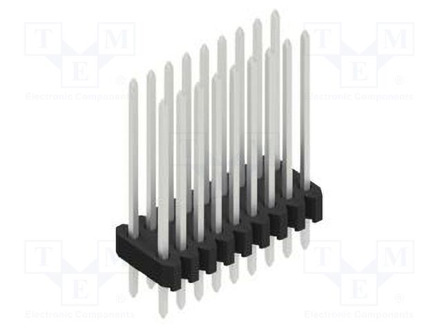 Connector: pin strips; pin header; male; PIN: 18; 1.27mm; THT; 2x9