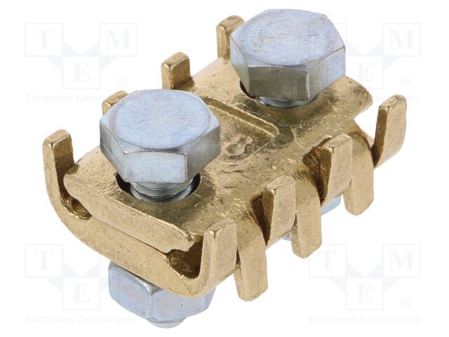 Brass; 25÷50mm2; none; screw terminal; for cable; straight; ways: 1