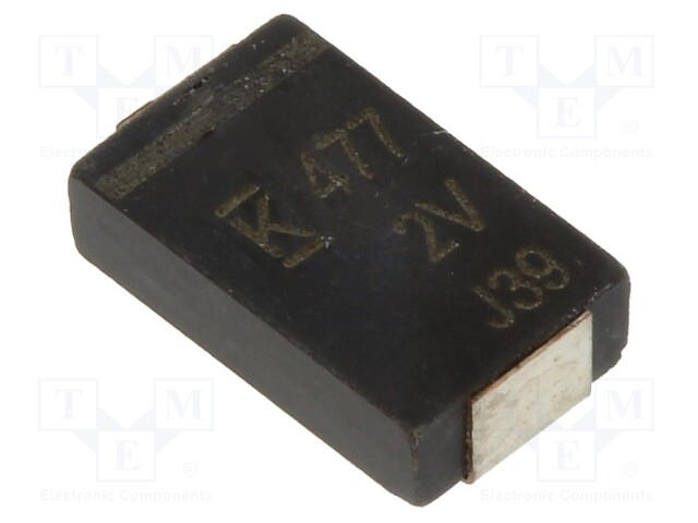 Capacitor: polymer; 470uF; 2VDC; Case: V; 2917; ESR: 6mΩ; SMD; ±20%