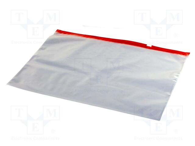 Slider bag; L: 300mm; Width: 400mm; Thick: 70um; transparent; 50pcs.