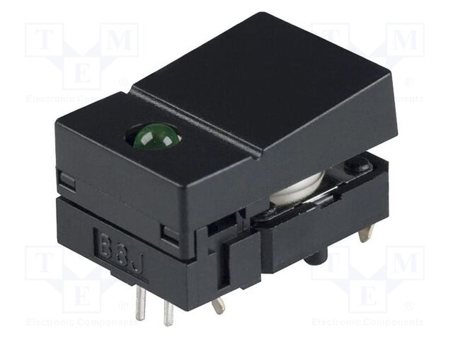 Switch: keypad; Pos: 2; SPST-NO; 0.05A/24VDC; yellow; LED; green; THT