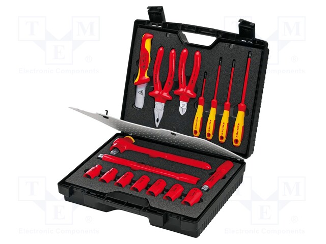 Kit: general purpose; Pcs: 17; Application: for electricians; case