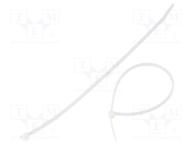 Cable tie; lumiscent; L: 200mm; W: 2.5mm; white; polyamide
