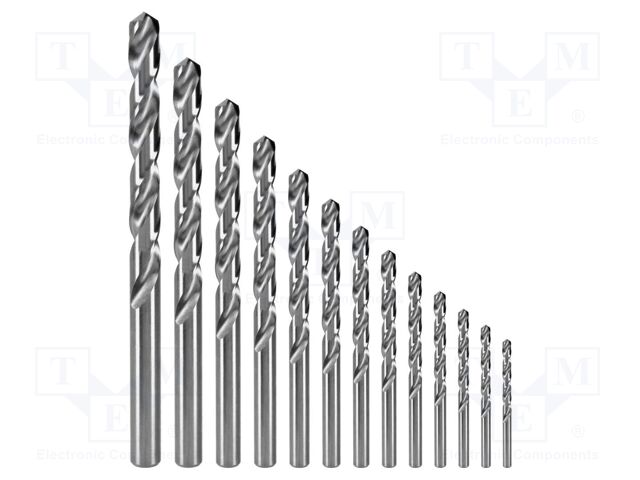 Drill set; for metal; metal,steel; 13pcs.