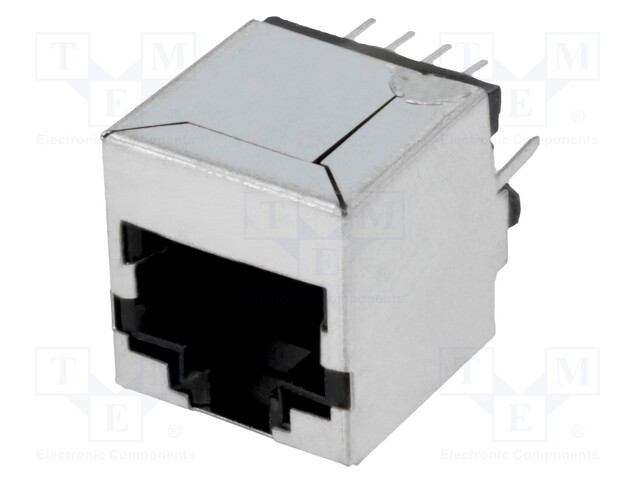 Socket; RJ45; PIN: 8; shielded,with isolation transformer; THT