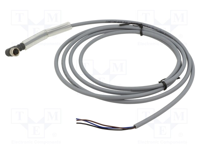 Connection lead; PIN: 3; straight; 2m; M8; 60VAC; 4A; Cores: 3; PUR