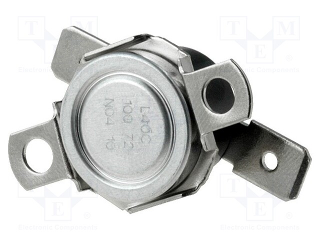 Sensor: thermostat; Output conf: NC; Topen: 40°C; Tclos: 25°C; 10A