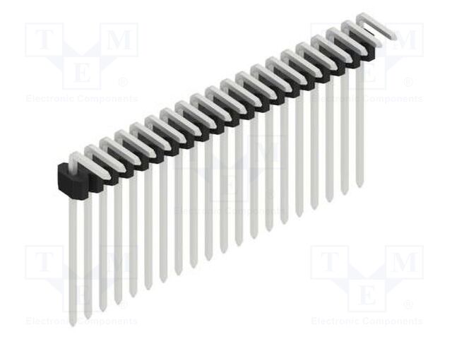 Connector: pin strips; pin header; male; PIN: 20; 1.27mm; THT; 1x20