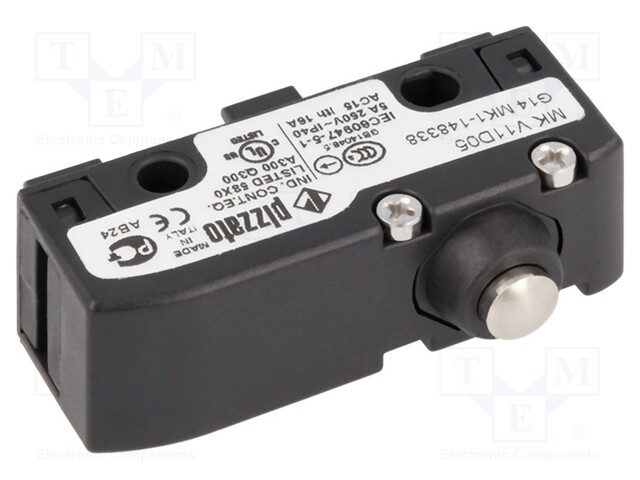 Microswitch SNAP ACTION; with pin; SPDT; 6A/250VAC; 5A/24VDC