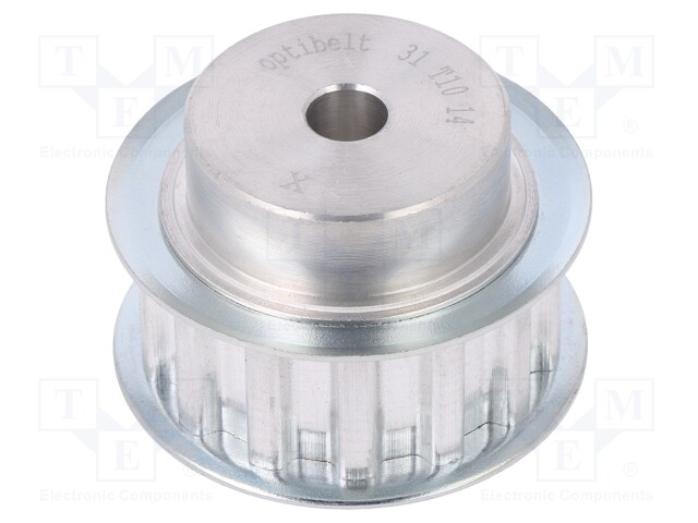 Belt pulley; T10; W: 16mm; whell width: 31mm; Ø: 42.7mm; aluminium