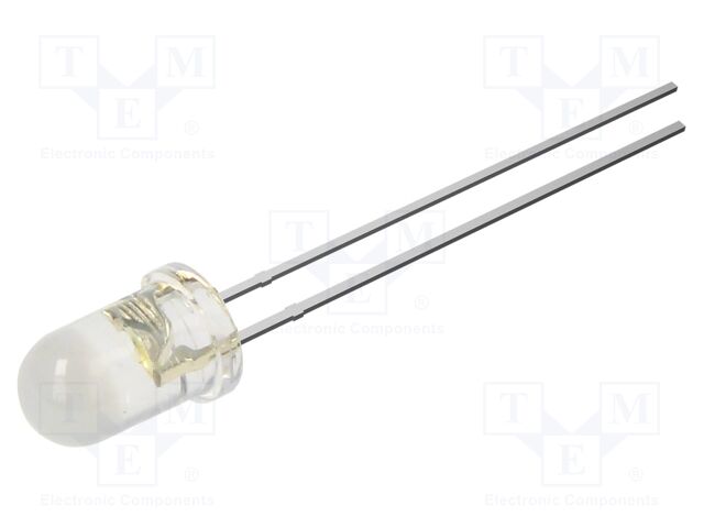 LED; white; 5mm; 5800mcd; 100°; Front: convex; 2.9VDC; No.of term: 2
